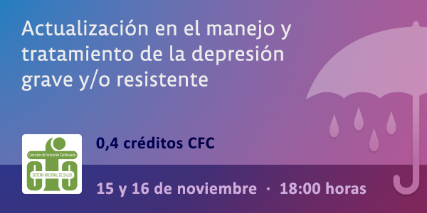 Actualización en depresión grave y/o resistente - Jornadas por videoconferencia gratuitas para psiquiatras españoles - 