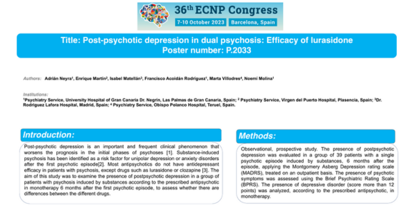 Depresión postpsicótica en psicosis dual: eficacia de lurasidona.